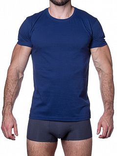 Комфортная футболка из 100% хлопка Sergio Dallini DT7504сдтФм Navy/Синий распродажа